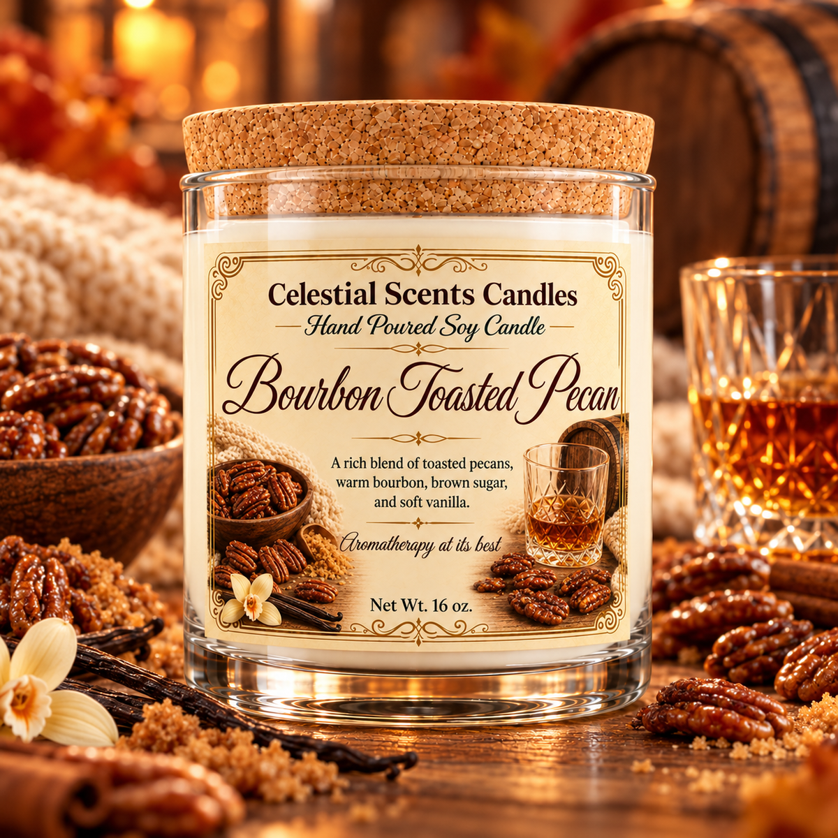 Bourbon Toasted Pecan Soy Candle