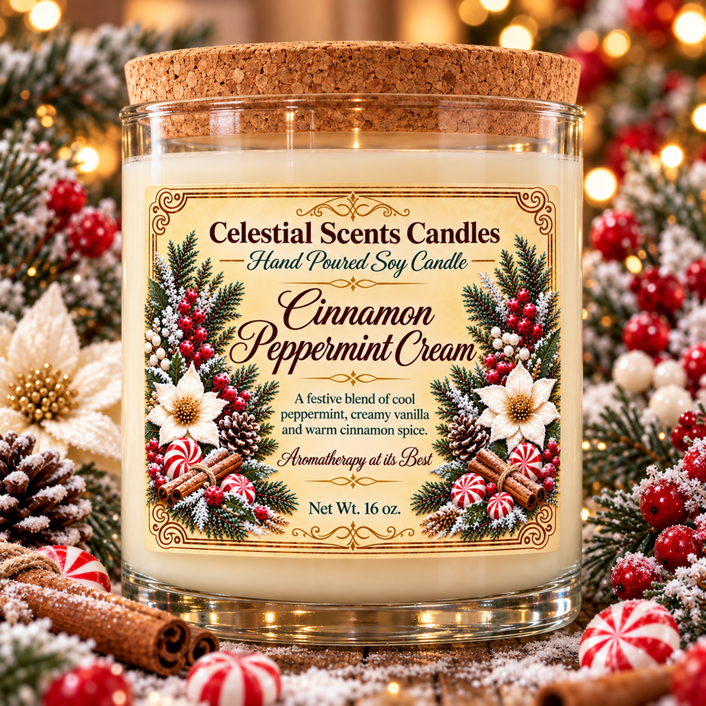 Cinnamon Peppermint Cream Soy Candle