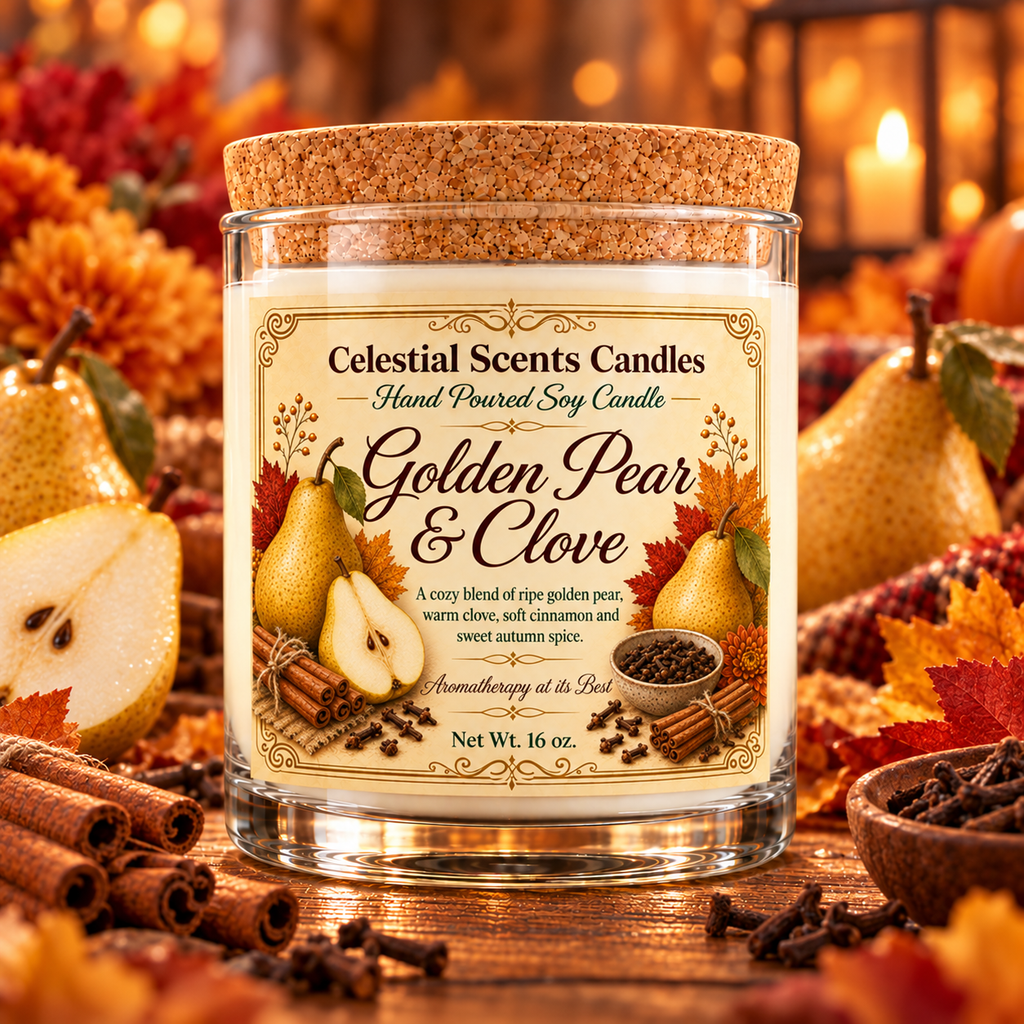 Golden Pear & Clove Soy Candle
