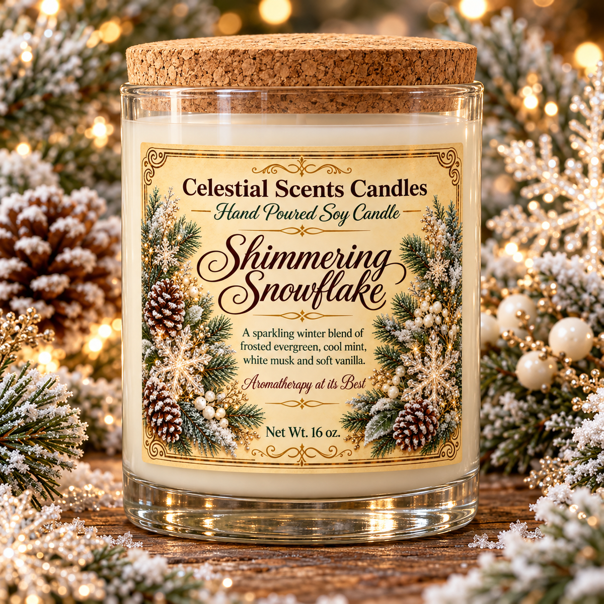 Shimmering Snowflake Soy Candle