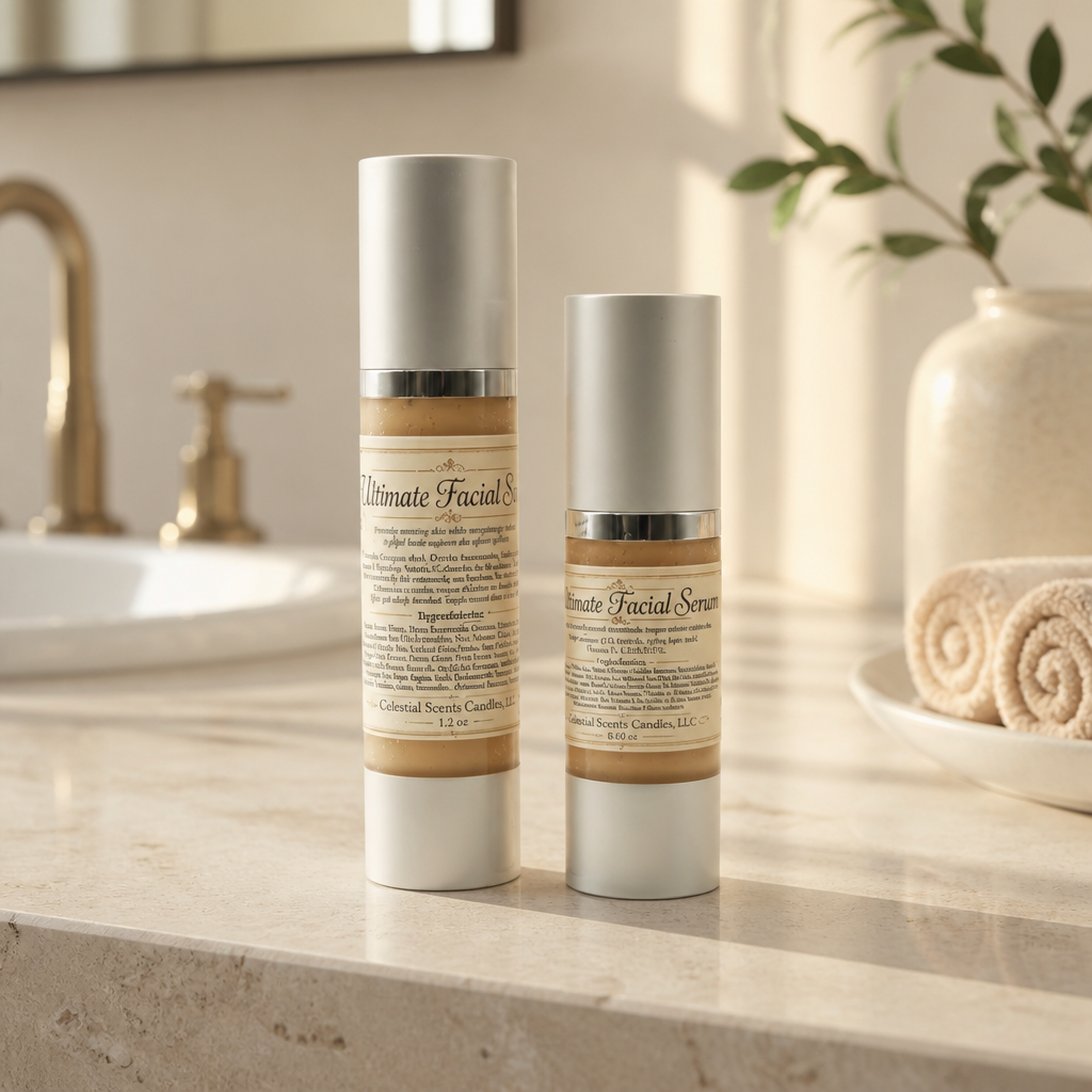 Ultimate Facial Serum 0.60oz and 1.2oz bottles by Celestial Scents Candles
