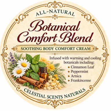 Botanical Comfort Blend body cream top label